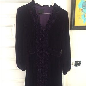 Anna Sui Purple velvet wrap dress